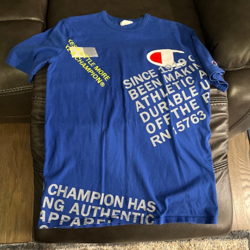 Champion tee shirt.
